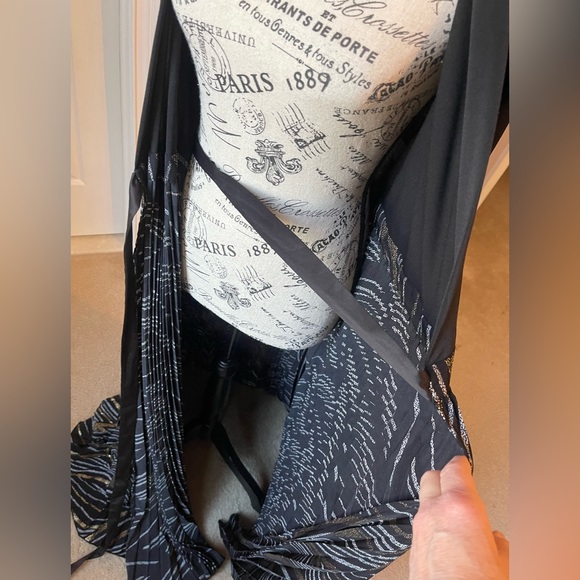 Black Elegant Wrap Dress Animal Print      Bag 63 - Picture 11 of 13